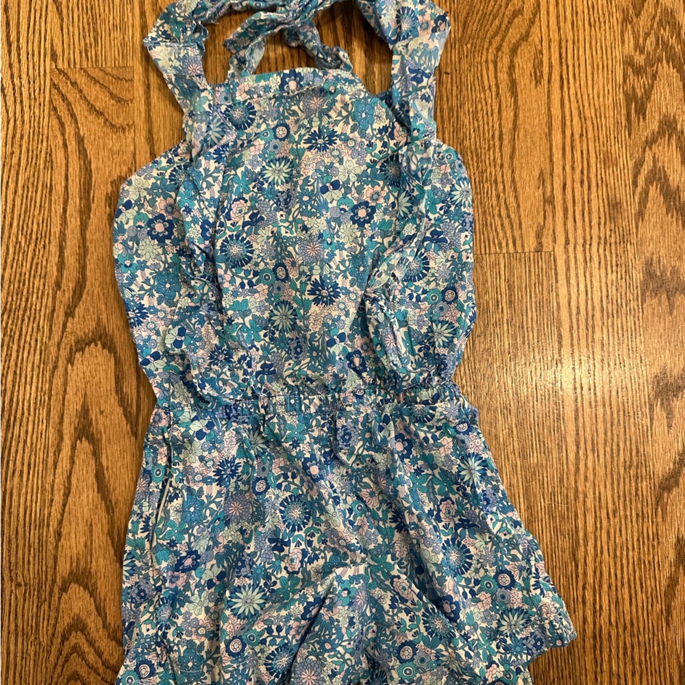 Jacadi Blue and Green Floral romper, size 3T